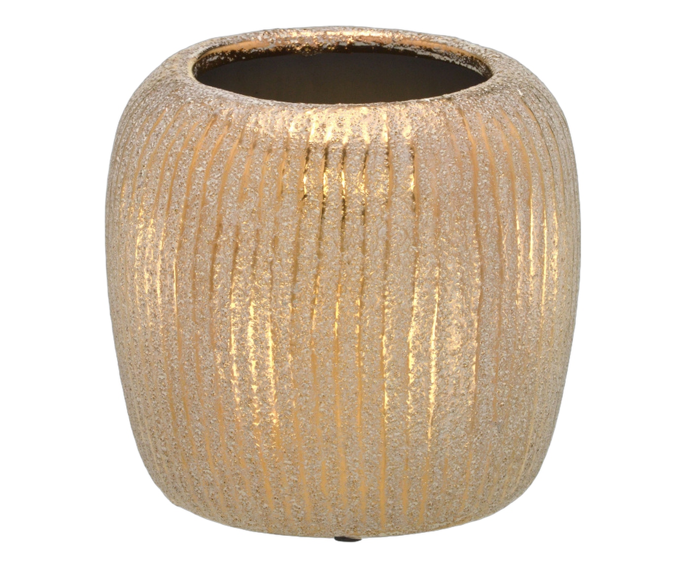 Cachepot Decorativo Verdea Cinza e dourado image number 0
