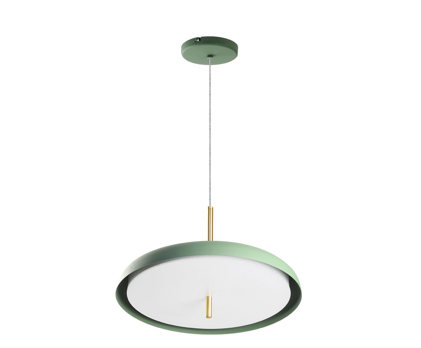 Pendente Dalu Direto Bivolt - Verde e Dourado Escovado - image 1