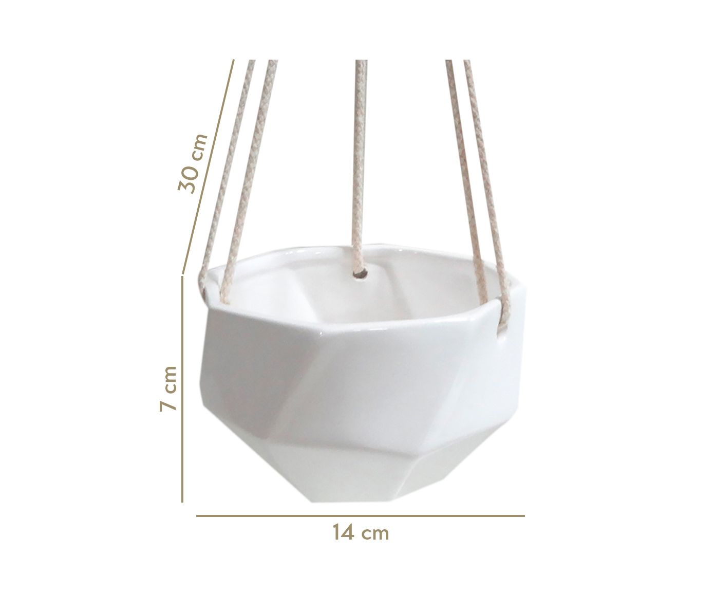Cachepot em Cer&acirc;mica com Al&ccedil;a Lee - Branco image number 2