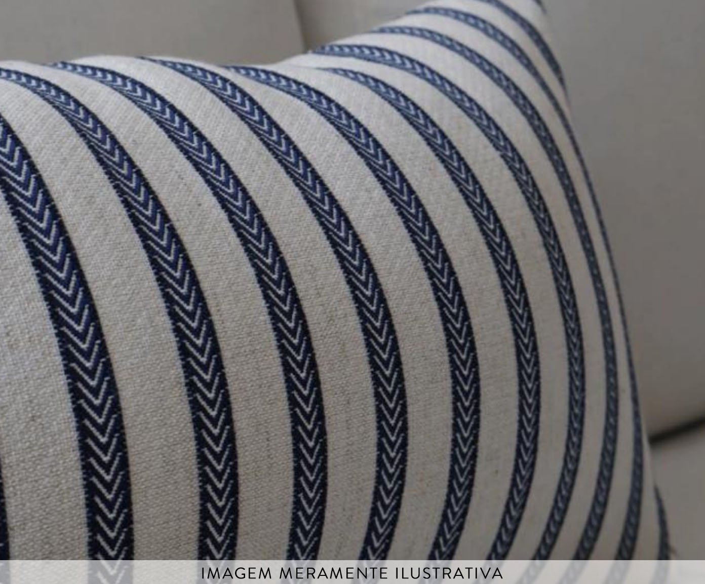 Almofada em Linho Bordada Aylena Off White e Azul image number 3