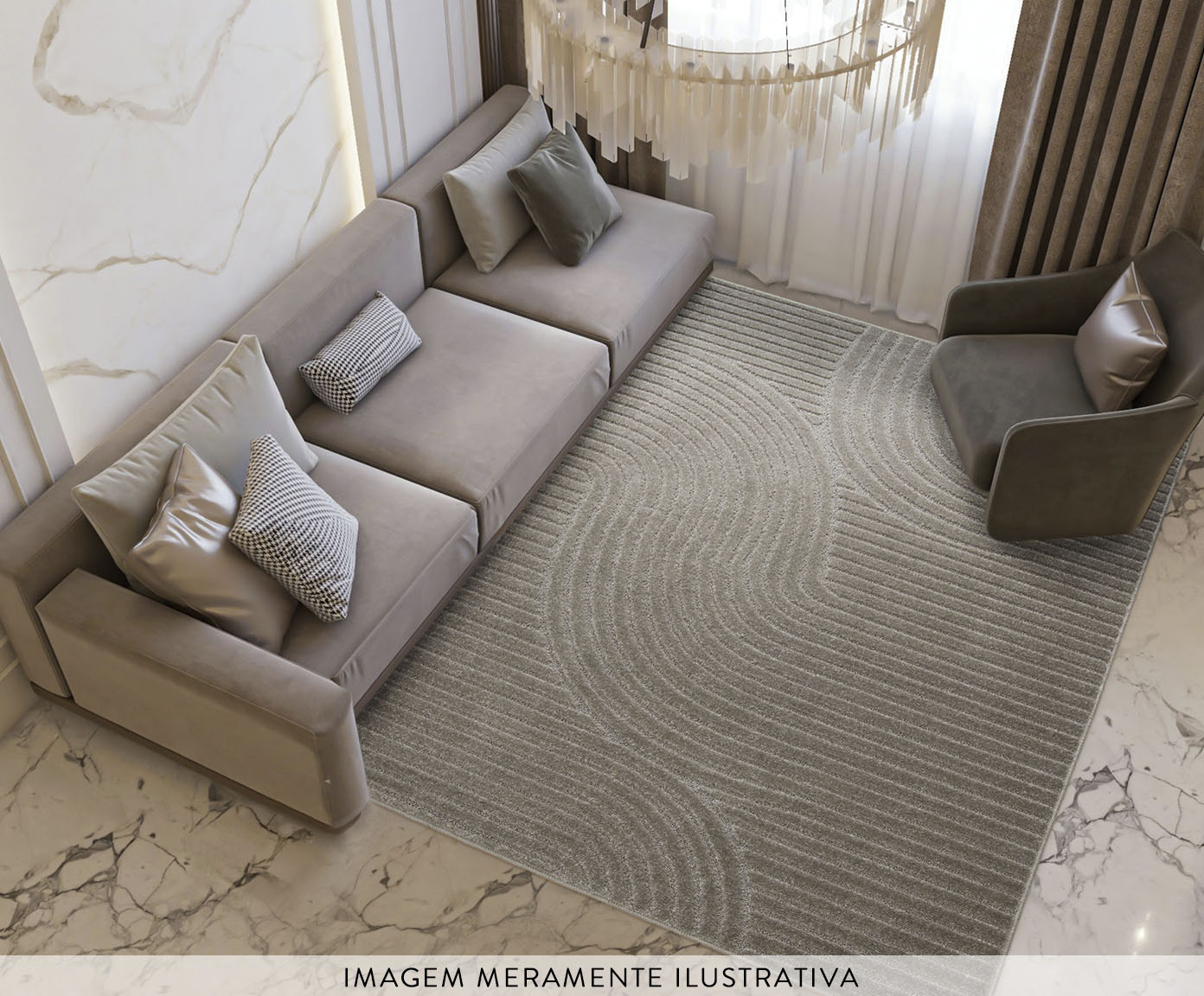Tapete Realce Sand Cinza image number 2
