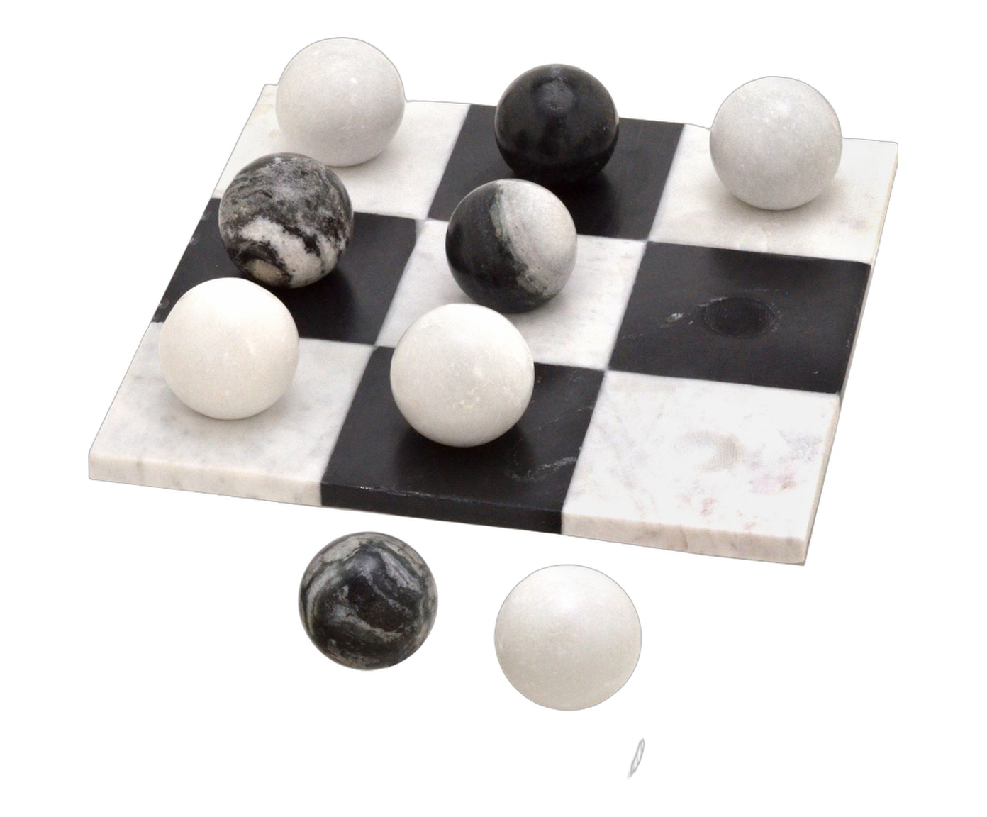 Jogo de Tabuleiro Decorativo Piezza Branco e Preto image number 1