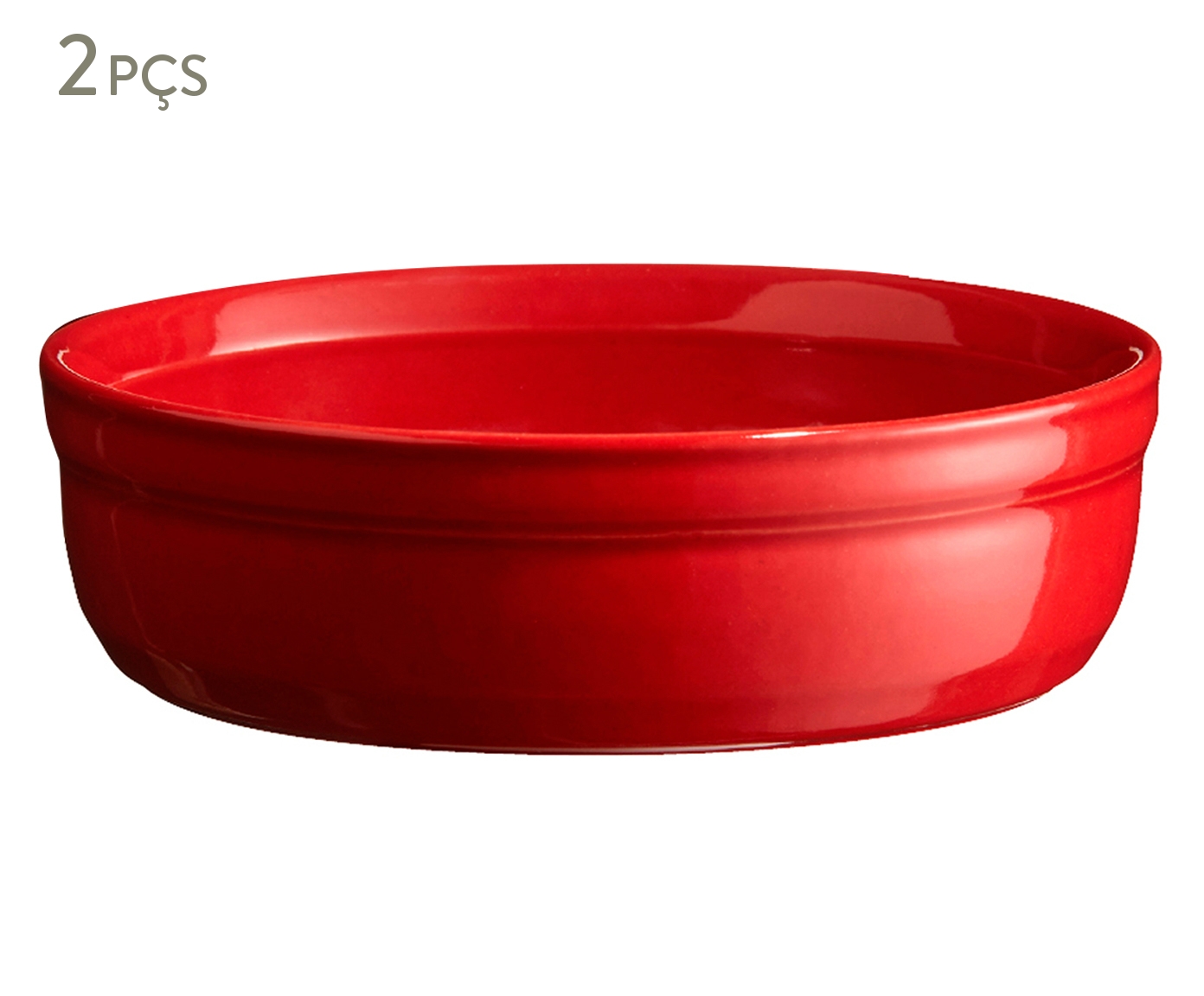 Jogo de Ramekins Creme Brulee em Cer&acirc;mica - Vermelho image number 0