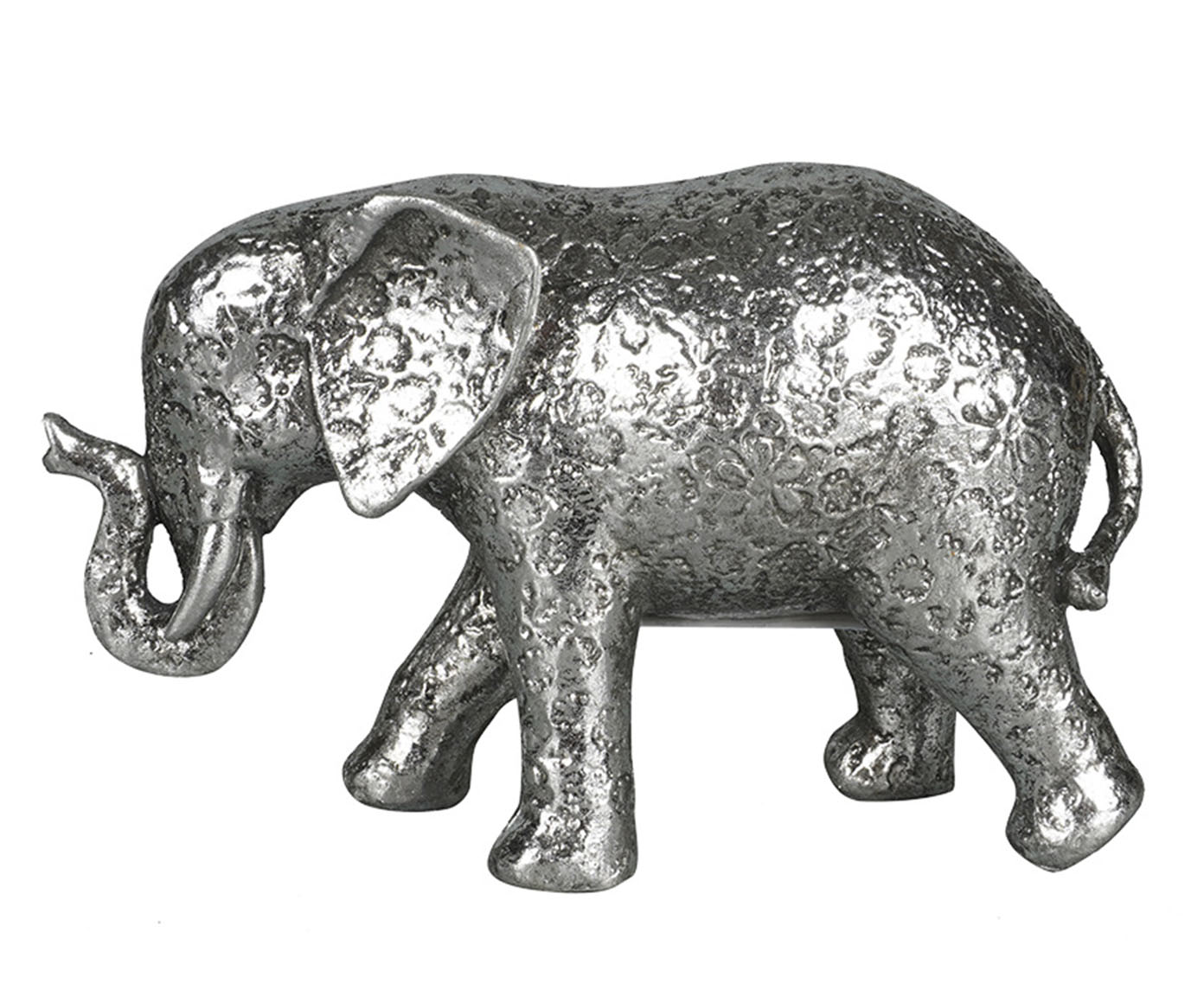 Elefante em Resina Prateado - image 0