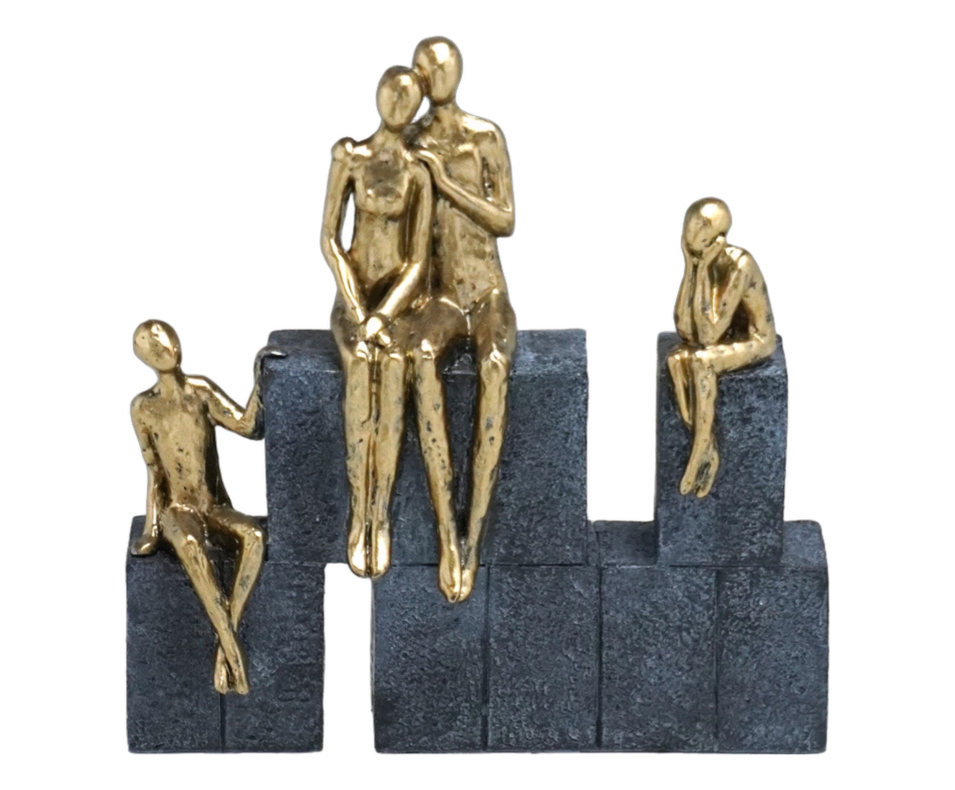 Escultura Decorativa Express&atilde;o Cinza e dourado - image 0