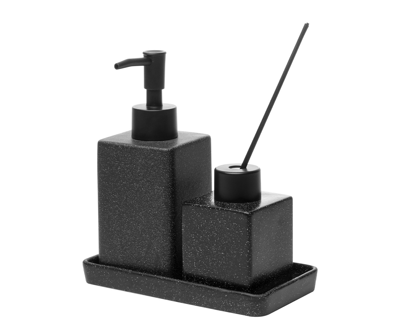 Jogo para Banheiro Granilite Quadratto Preto - image 0