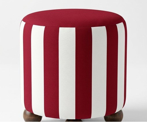 Pufe listrado Navi vermelho e branco - image 1