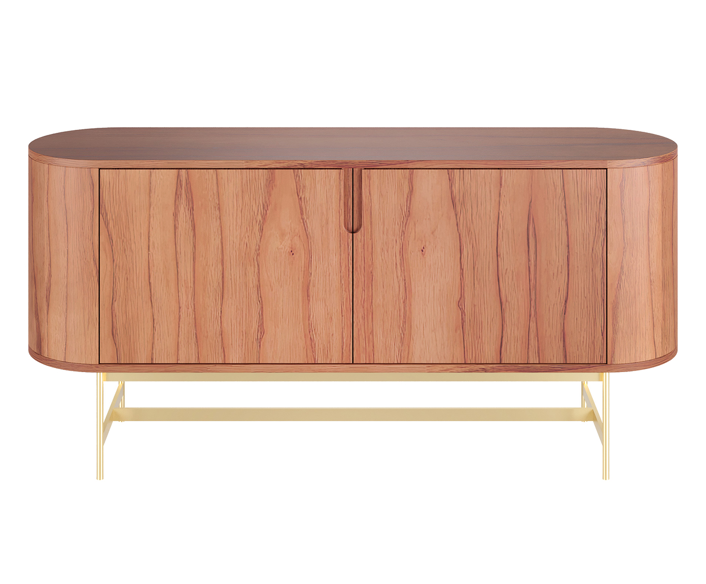 Buffet Curvo Evy Castanho e Dourado - image 0
