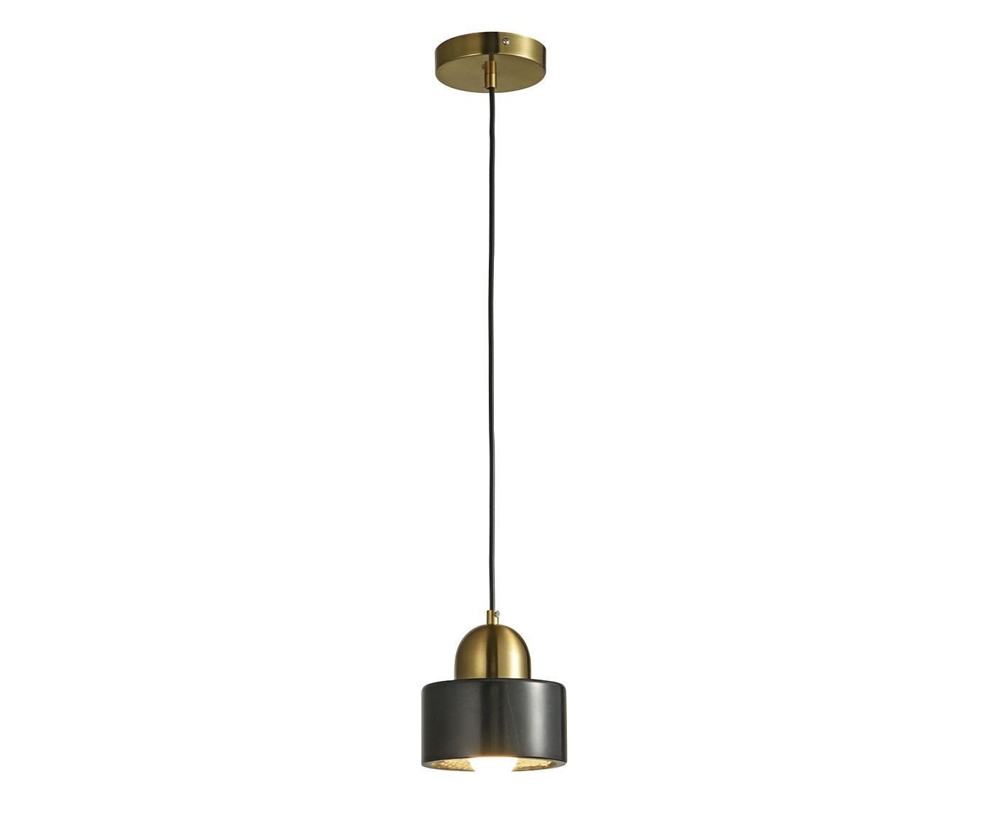 Pendente em M&aacute;rmore Nordic Dourado e Preto Bivolt image number 0