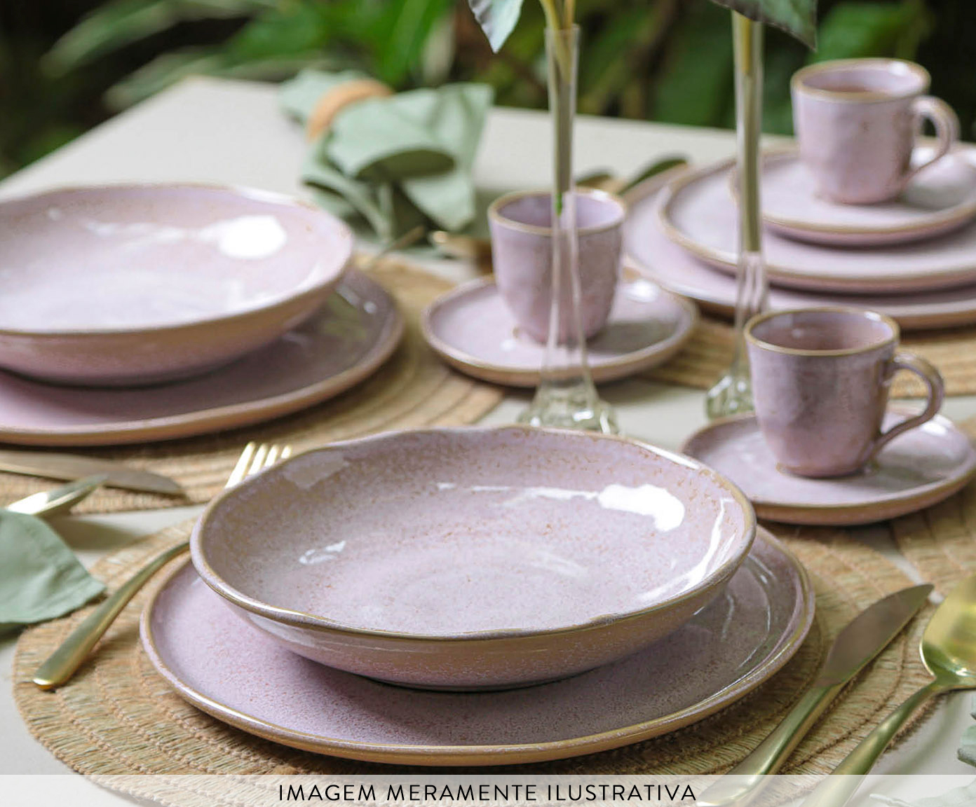 Jogo de Pratos Raso Bio Litchi Rosa image number 5