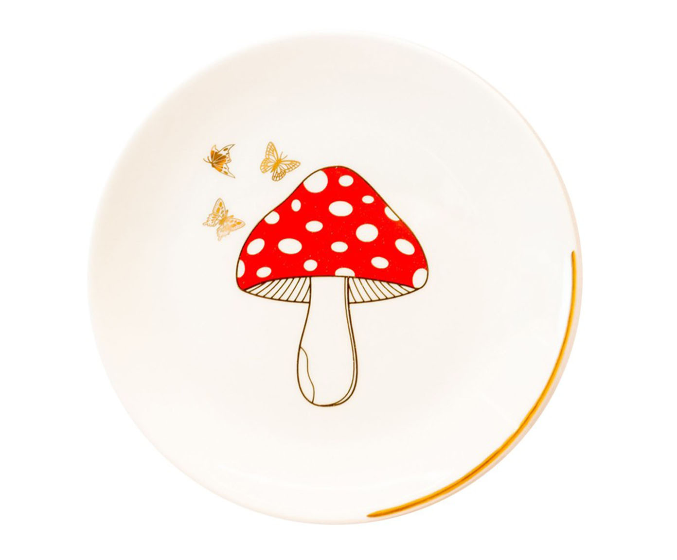 Prato Decorativo em Porcelana Cogumelo - image 0