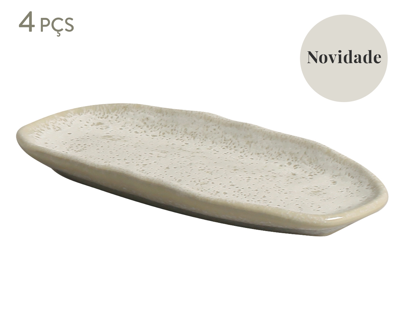 Jogo de Travessas Oval Rasa Mini Org&acirc;nico Vanilla Cru - image 0