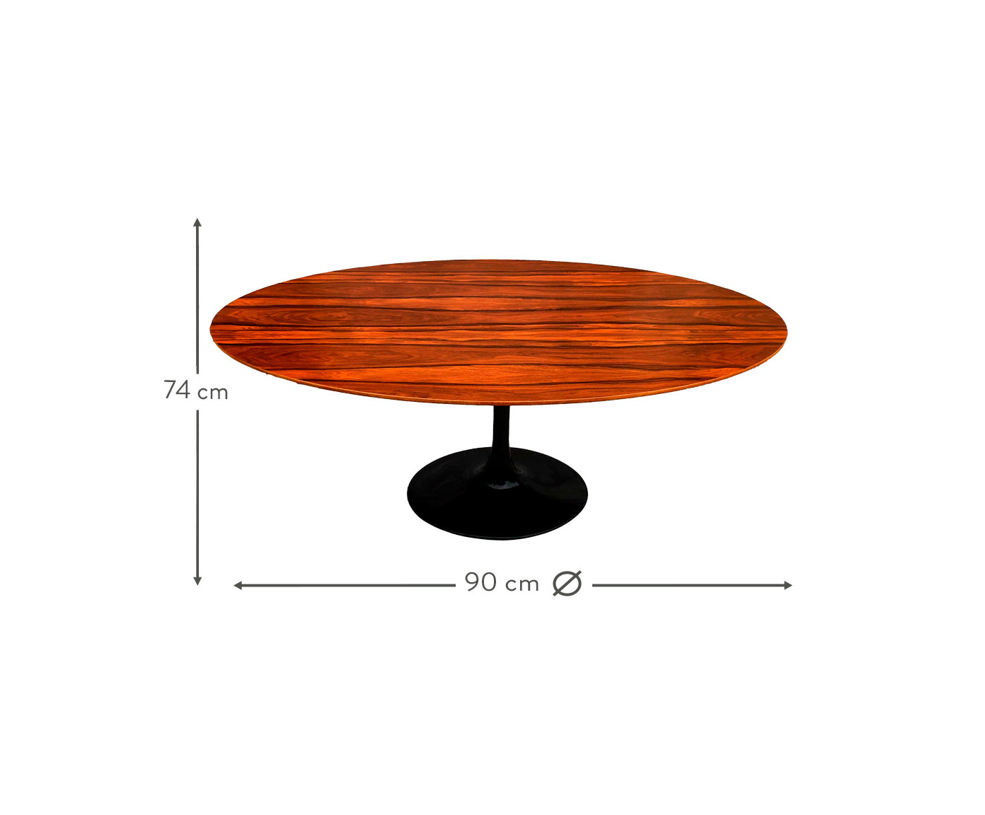 Mesa Saarinen Oval Pau Ferro Base Preta image number 3