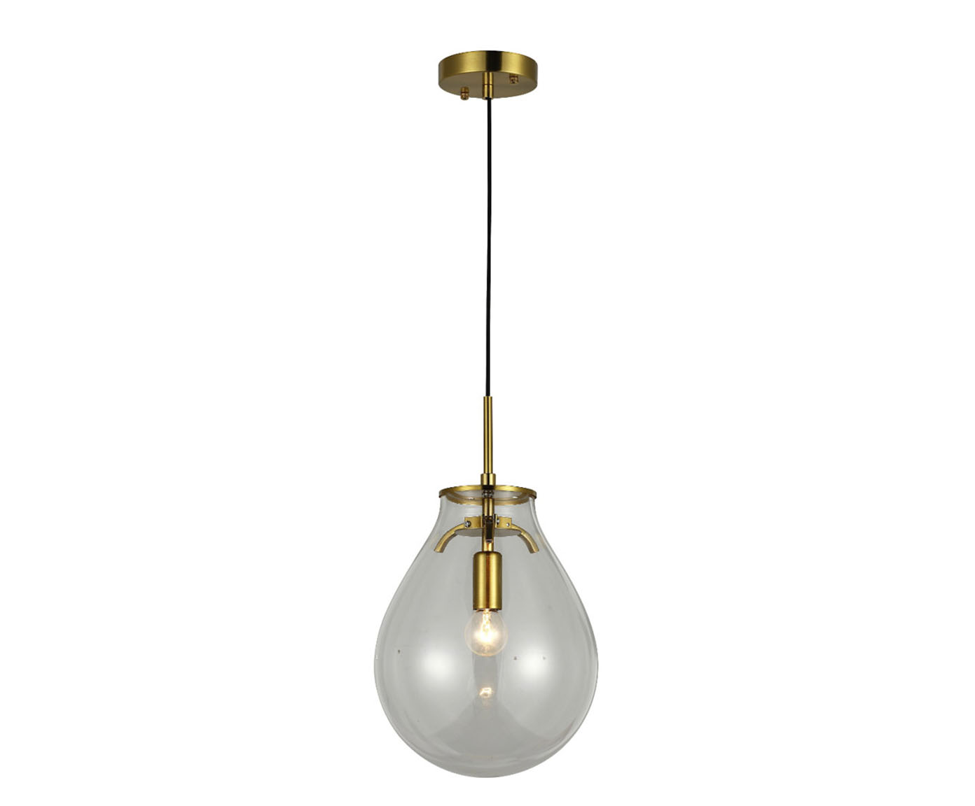 Pendente 40W Caju Transparente e Dourado Bivolt image number 0