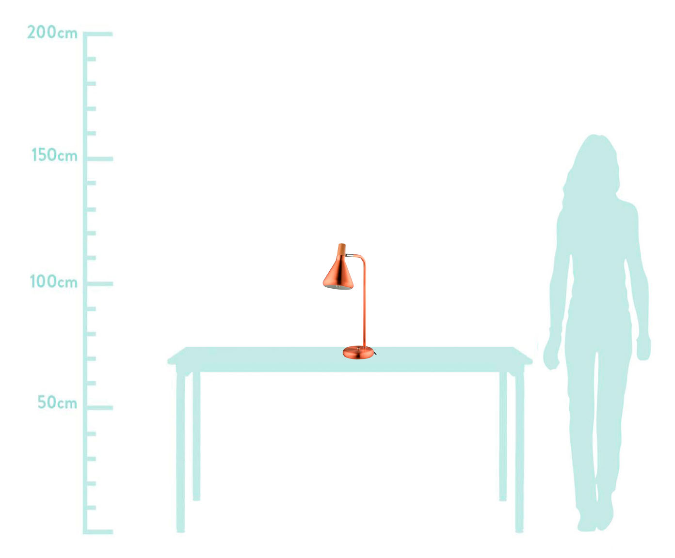 Lumin&aacute;ria de Mesa Julia Cobre - Bivolt image number 1