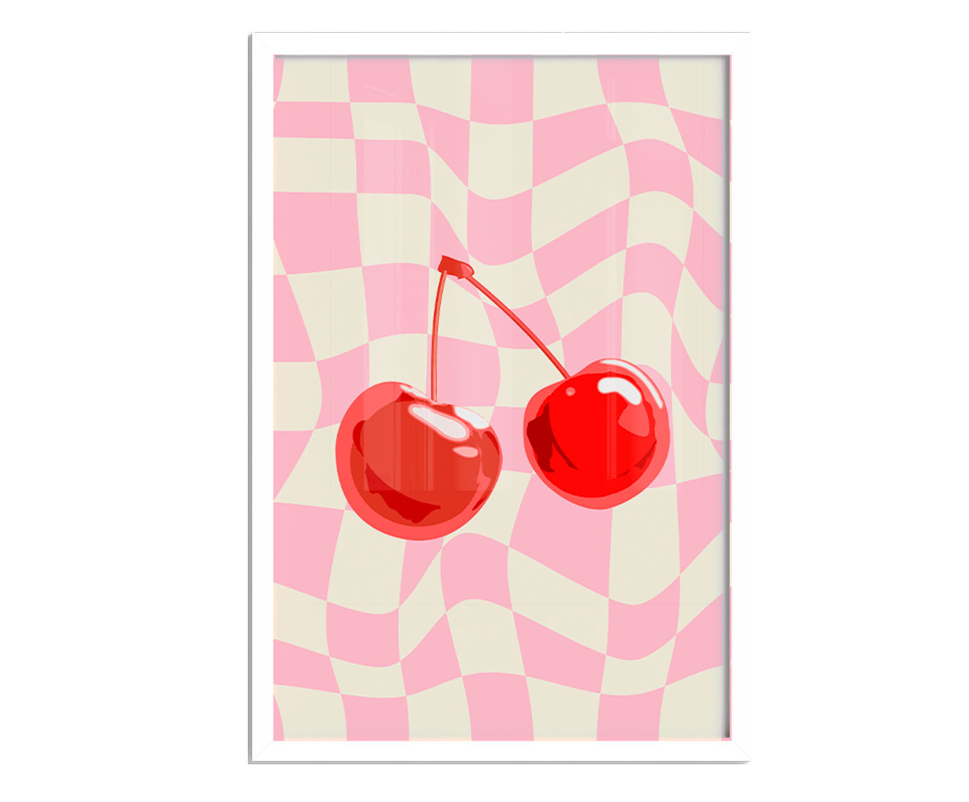 Quadro Cherry com Moldura Branca - image 1
