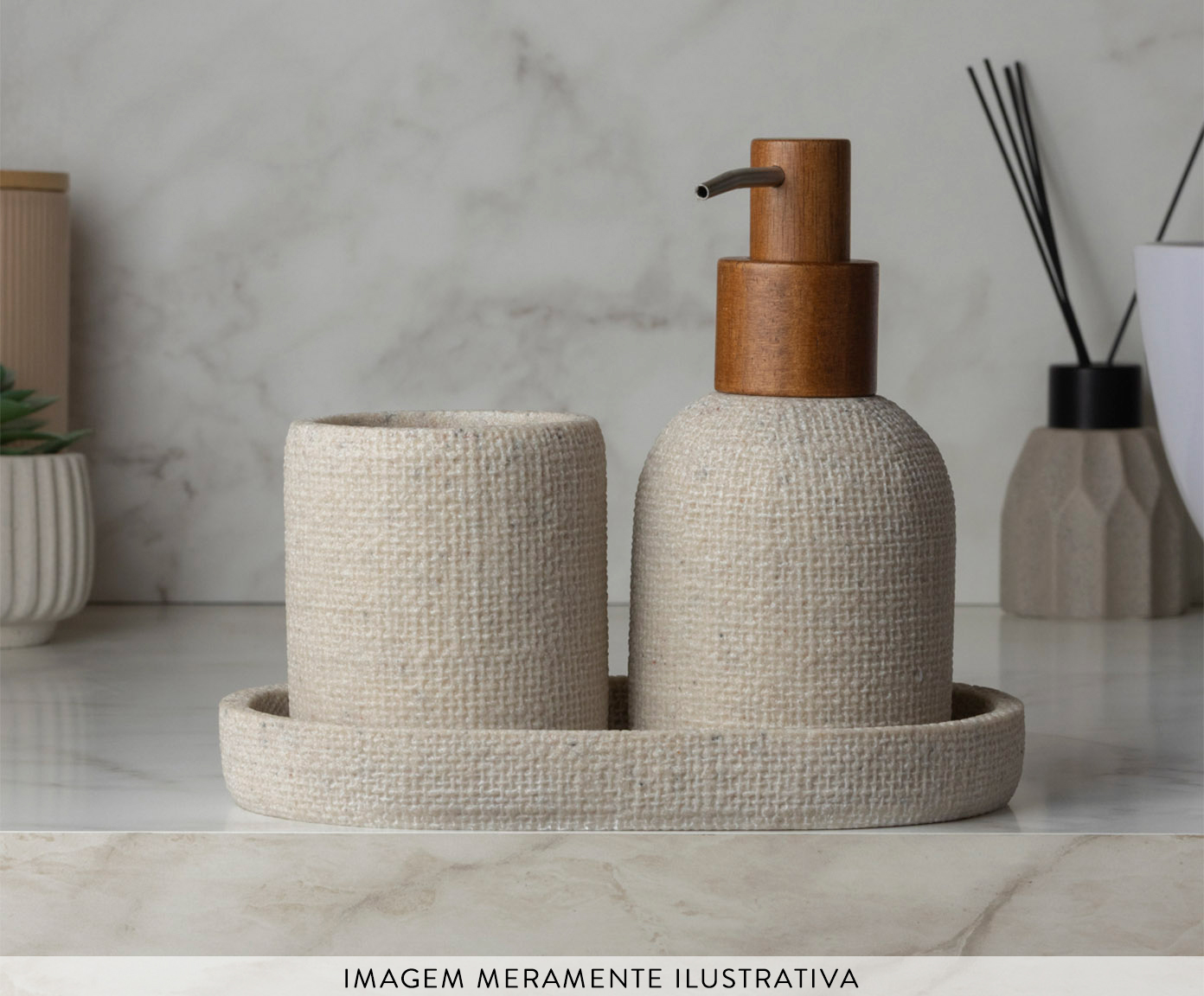 Suporte para Banheiro Linen Bege image number 3
