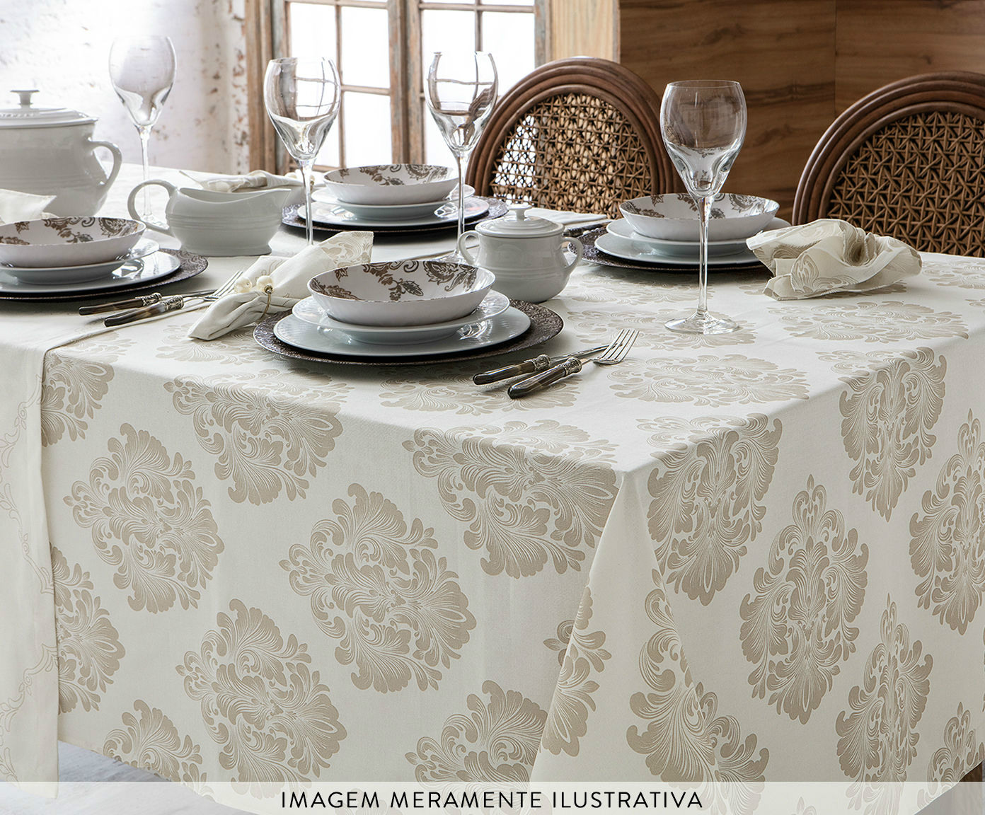Toalha de Mesa Panam&aacute; Damask Medalh&atilde;o image number 2