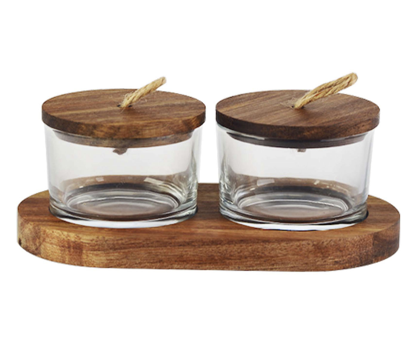 Jogo de Petisqueiras Wooden com Tampa Marrom image number 0