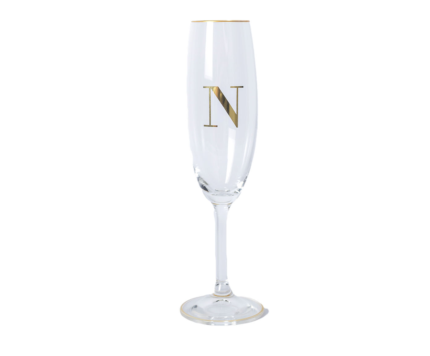 Ta&ccedil;a para Champagne em Cristal Inicial Gold N image number 0