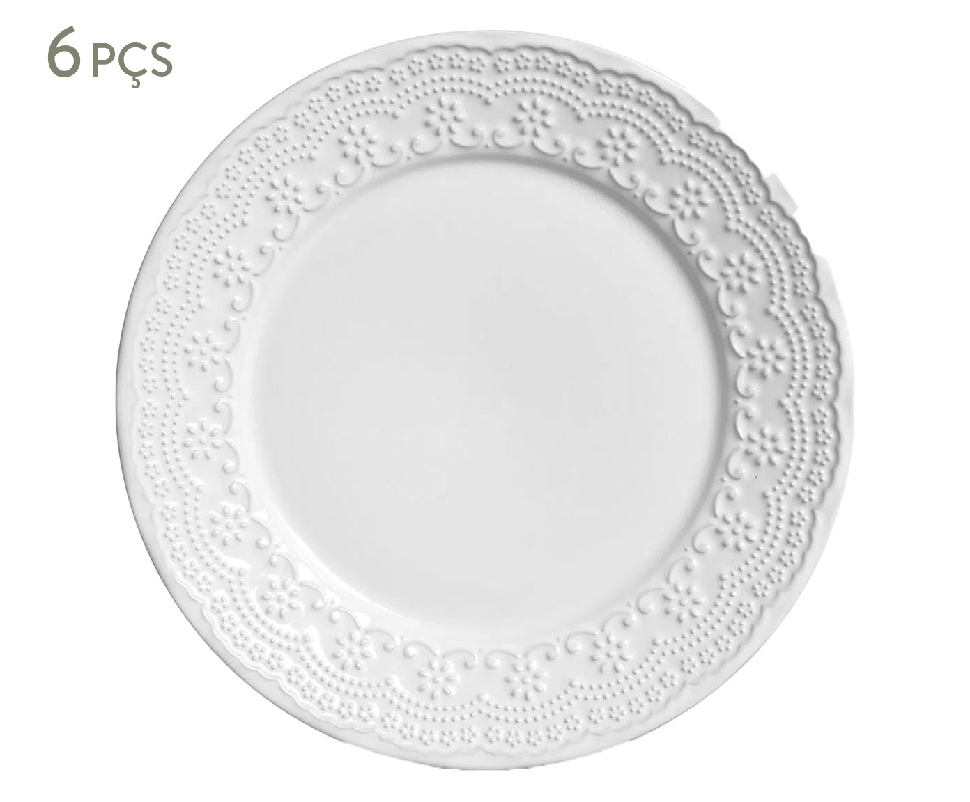 Jogo de Pratos Raso Madeleine Branco image number 0