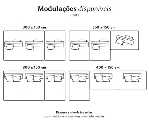Sof&aacute; Ilha 3 M&oacute;dulos Chaise Ipu&atilde; image number 14