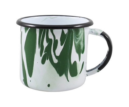 Caneca Esmaltada Marmorizada Verde - image 0