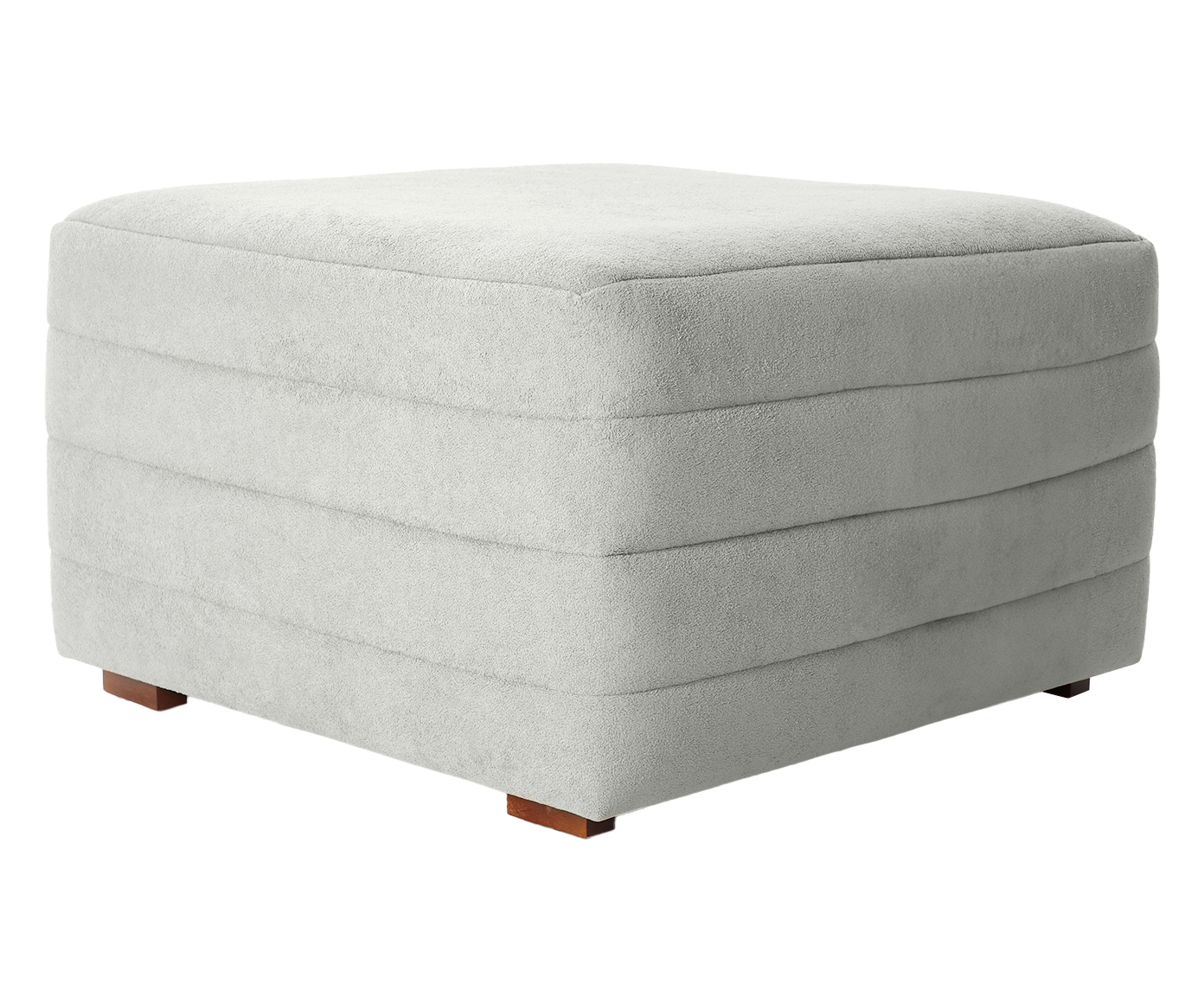 Poltrona com Puff Gom em Boucle aveludado - Cinza image number 3