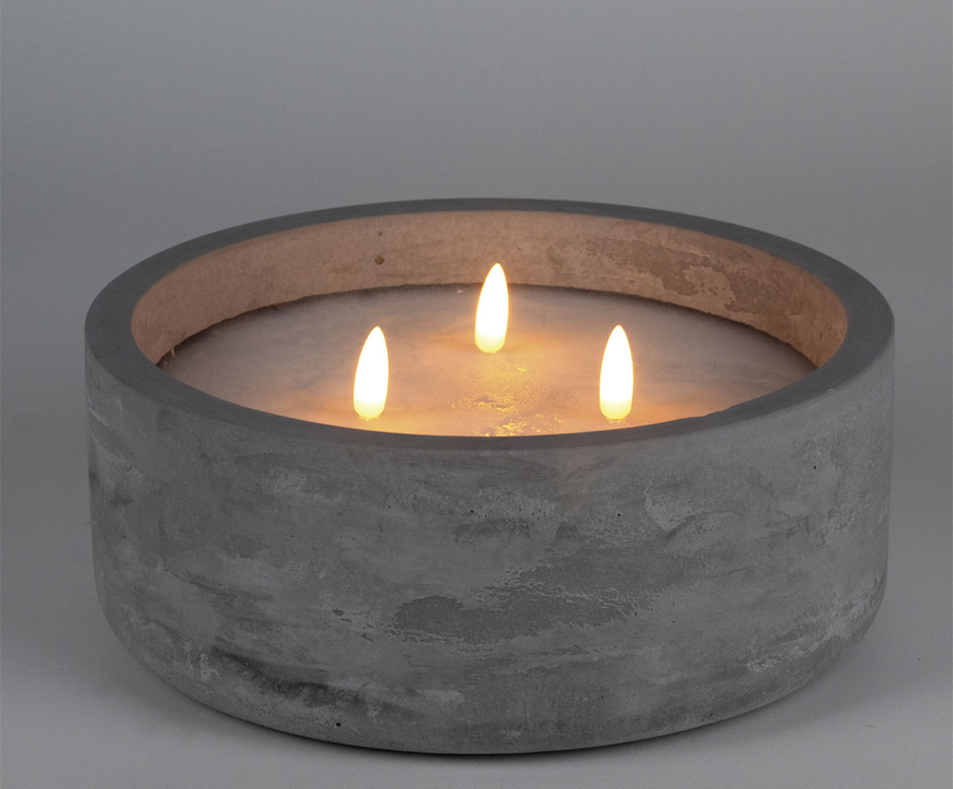 Vela Redonda com Leds e Chama 3D Cinza - image 1