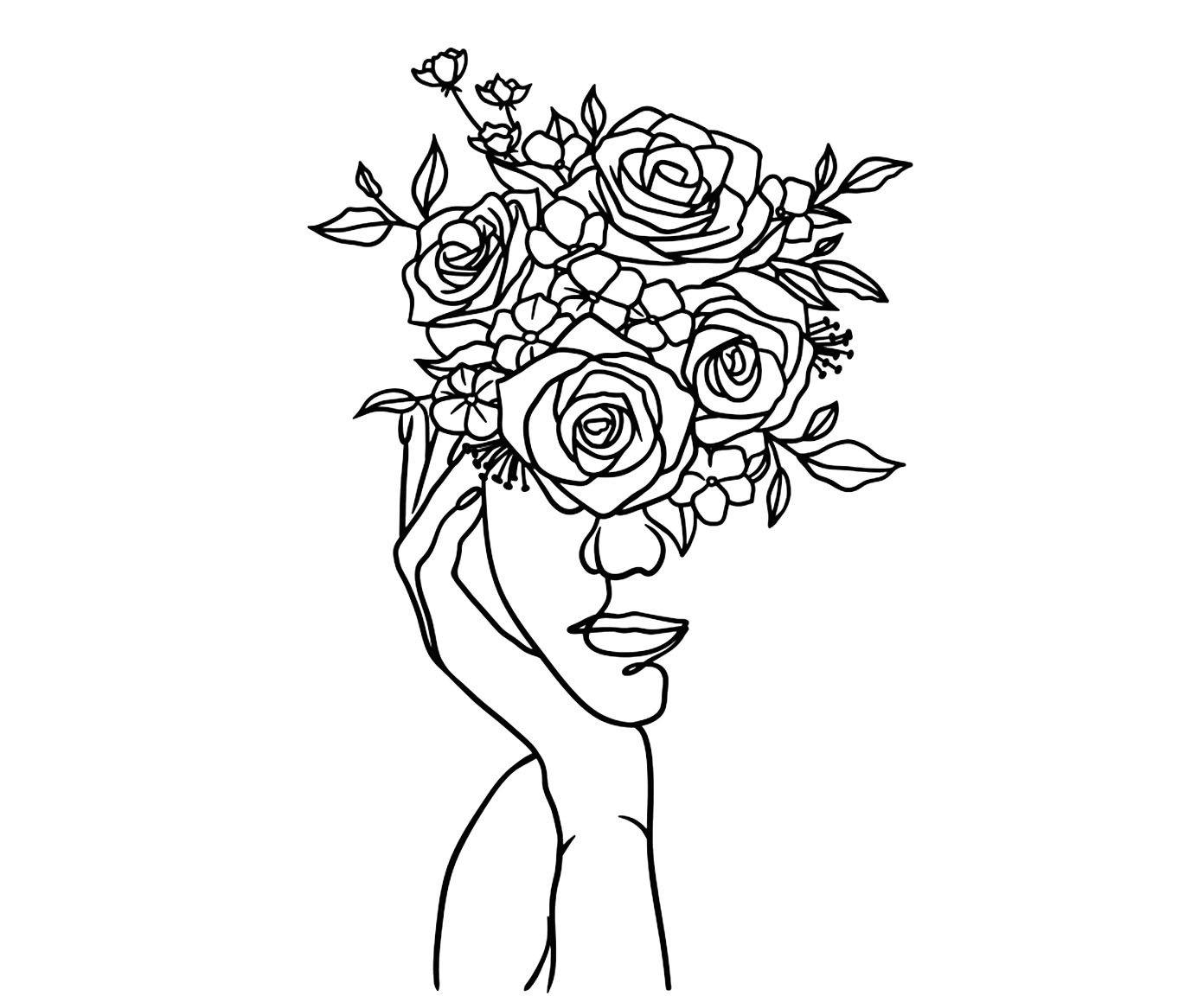 Adorno Vazado Mulher Floral - image 0