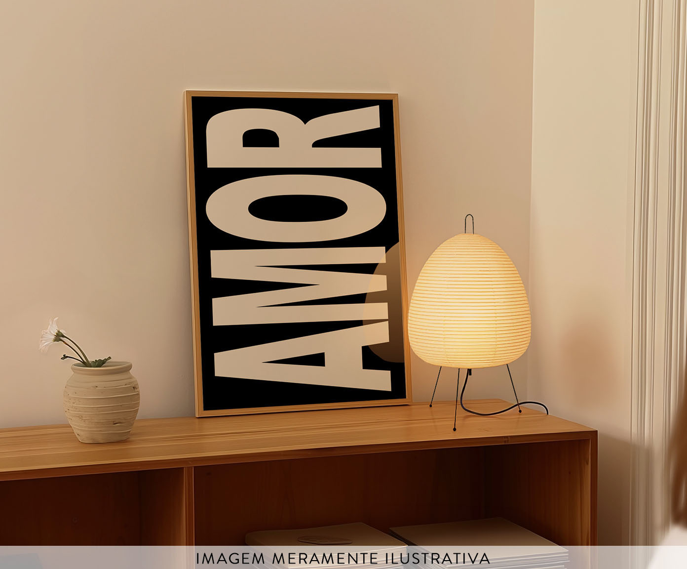 Quadro Amor com Moldura em Madeira image number 2