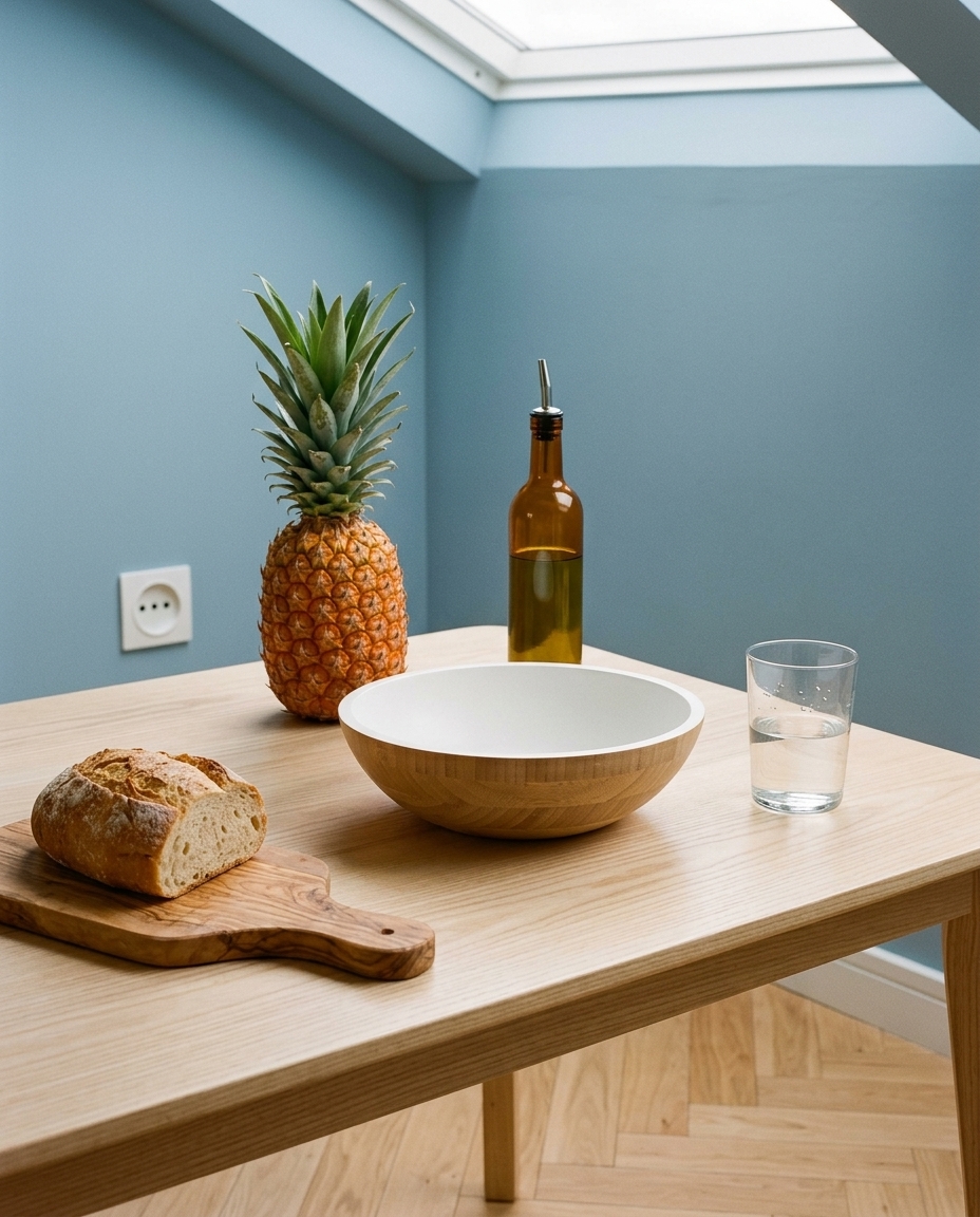 Saladeira Oval em Bambu Coconut Branca image number 2