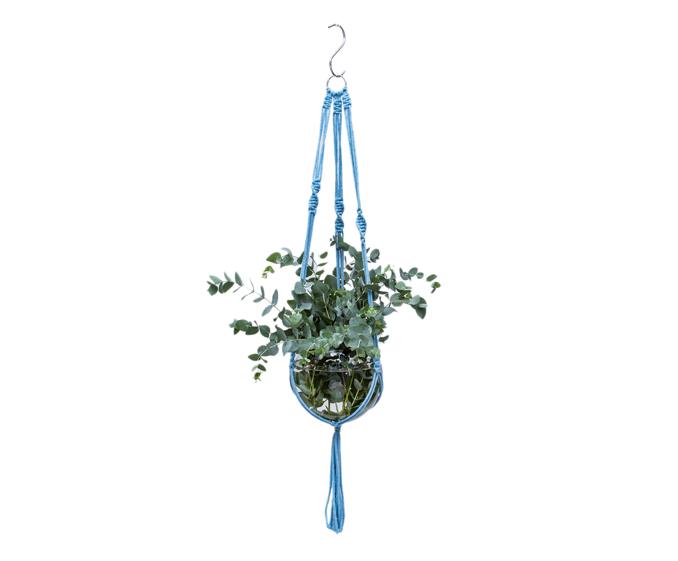 Hanger em Macram&ecirc; Clean Azul image number 3