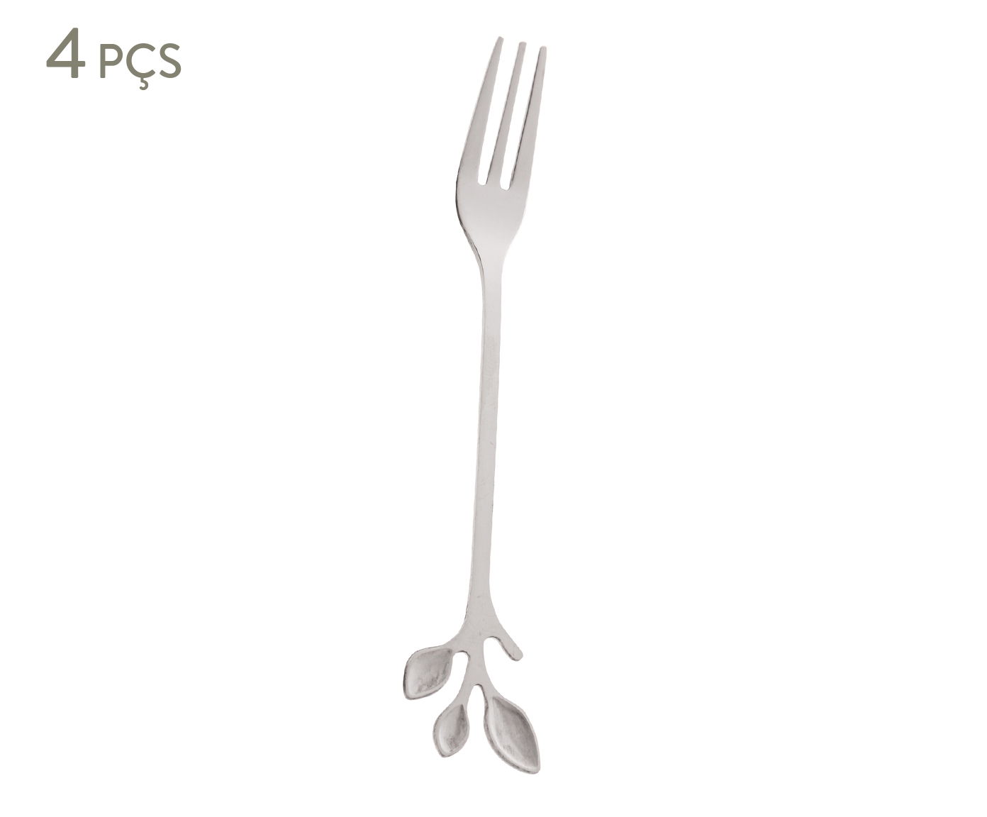 Jogo de Garfos para Aperitivo em Inox Leaves Prateado image number 0