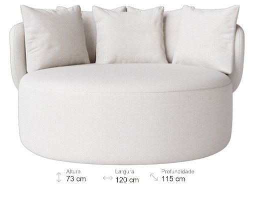 Chaise Luna com Puff Tecido Off White image number 5