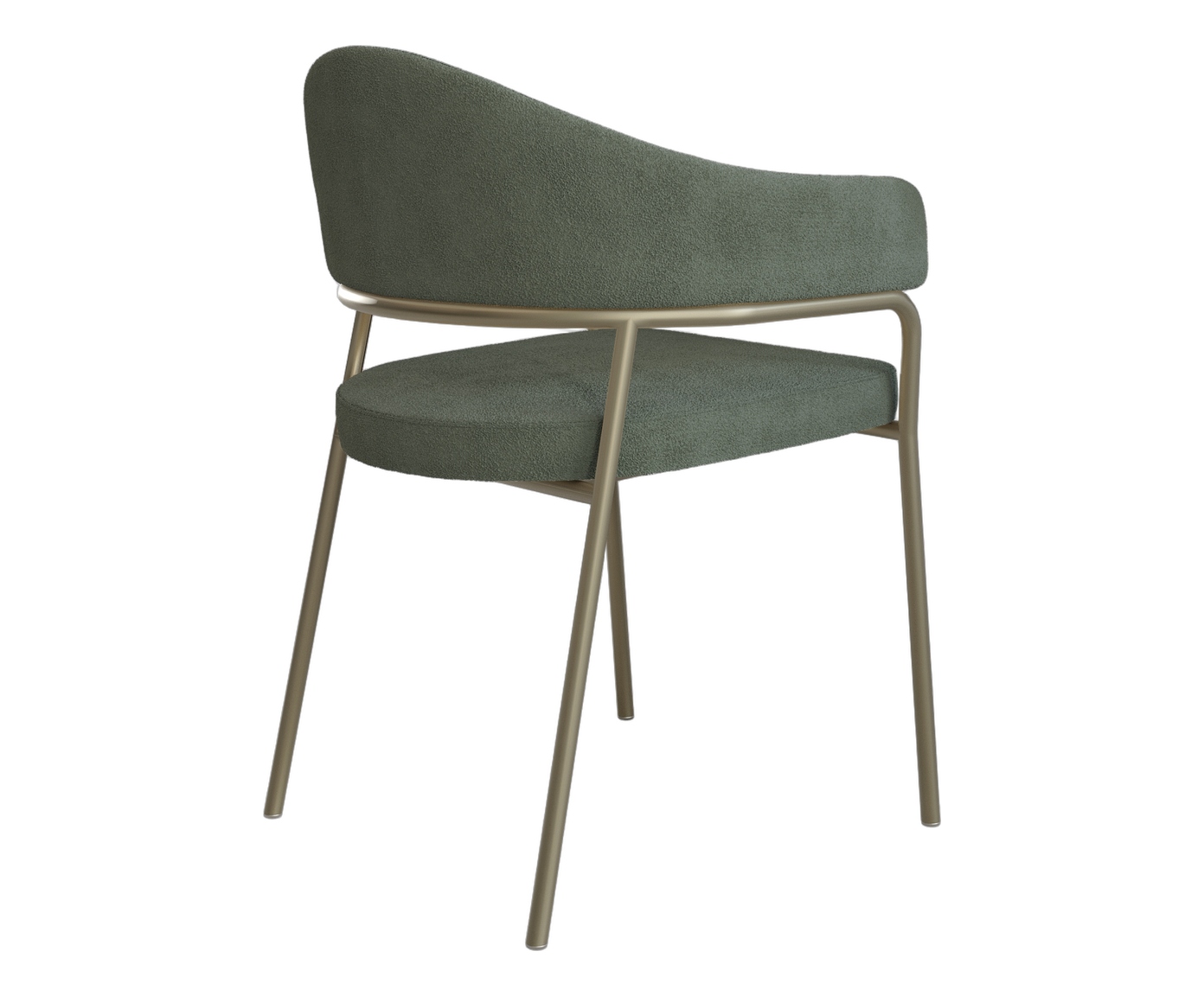 Cadeira de Jantar Olivia Tecido Boucle Champanhe Verde image number 3
