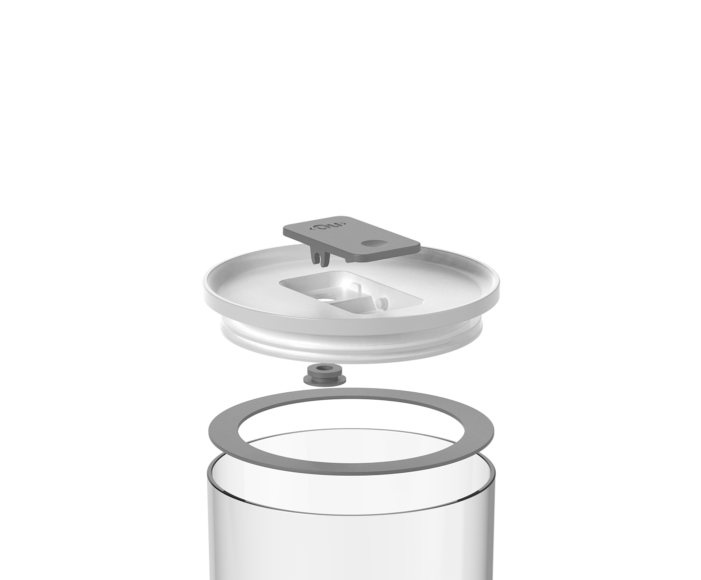 Pote Herm&eacute;tico Redondo Duo Lock Branco Fechado Branco image number 1