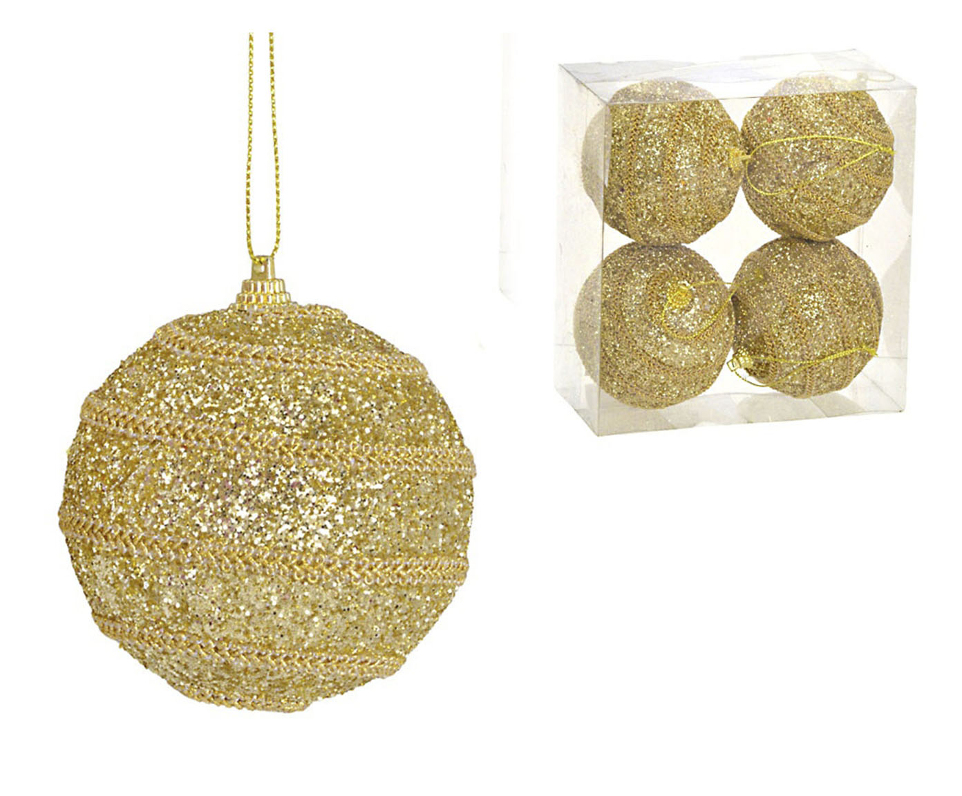 Bolas de Natal Shiny Dourado III - 4 Unidades - image 0
