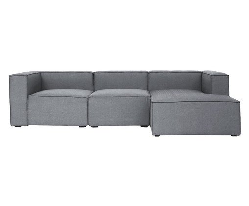 Sof&aacute; 3 M&oacute;dulos Chaise Mensa Cinza Escuro image number 2