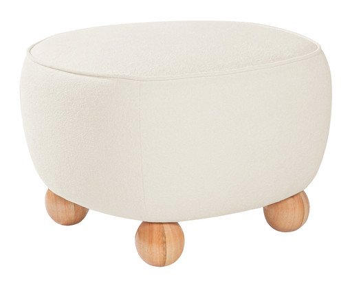 Puff Ball Feet em Boucle Aveludado Branco image number 0