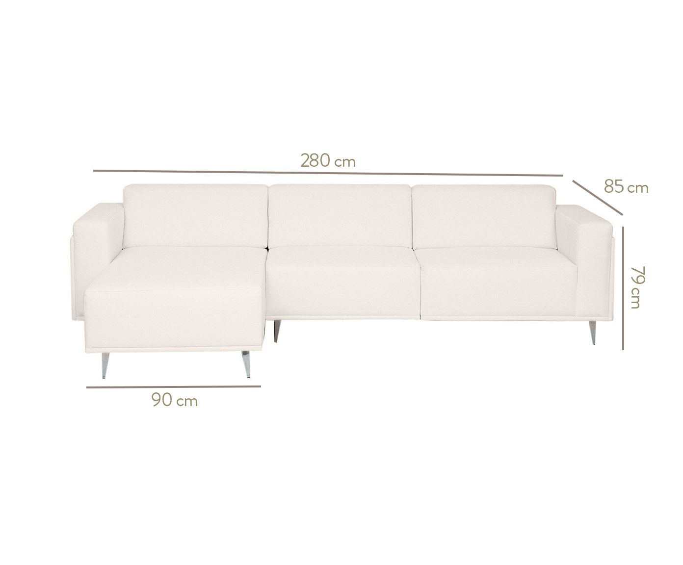 Sof&aacute; Modular com Chaise Ant&ocirc;nio Ch&aacute; Branco image number 10