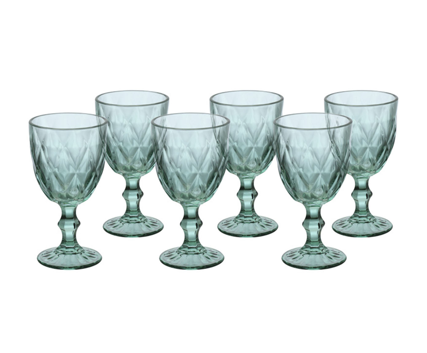 Jogo de Ta&ccedil;as para Vinho Diamond Verde image number 1