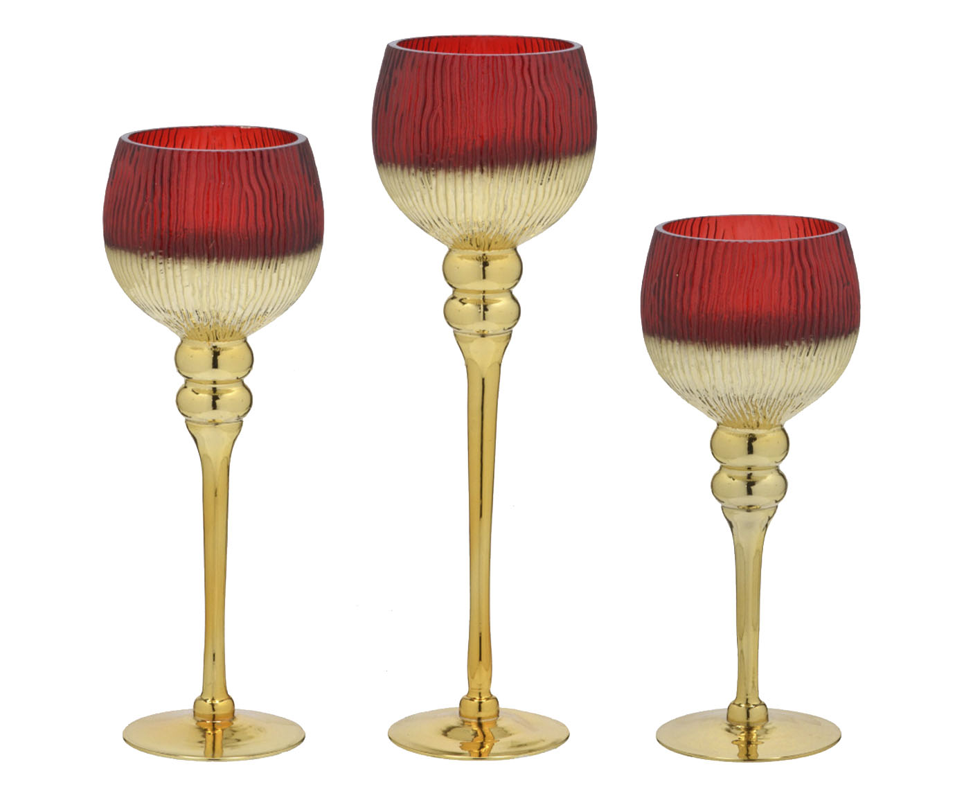 Jogo de Candelabros Nicolazzi Dourado e Vermelho image number 0