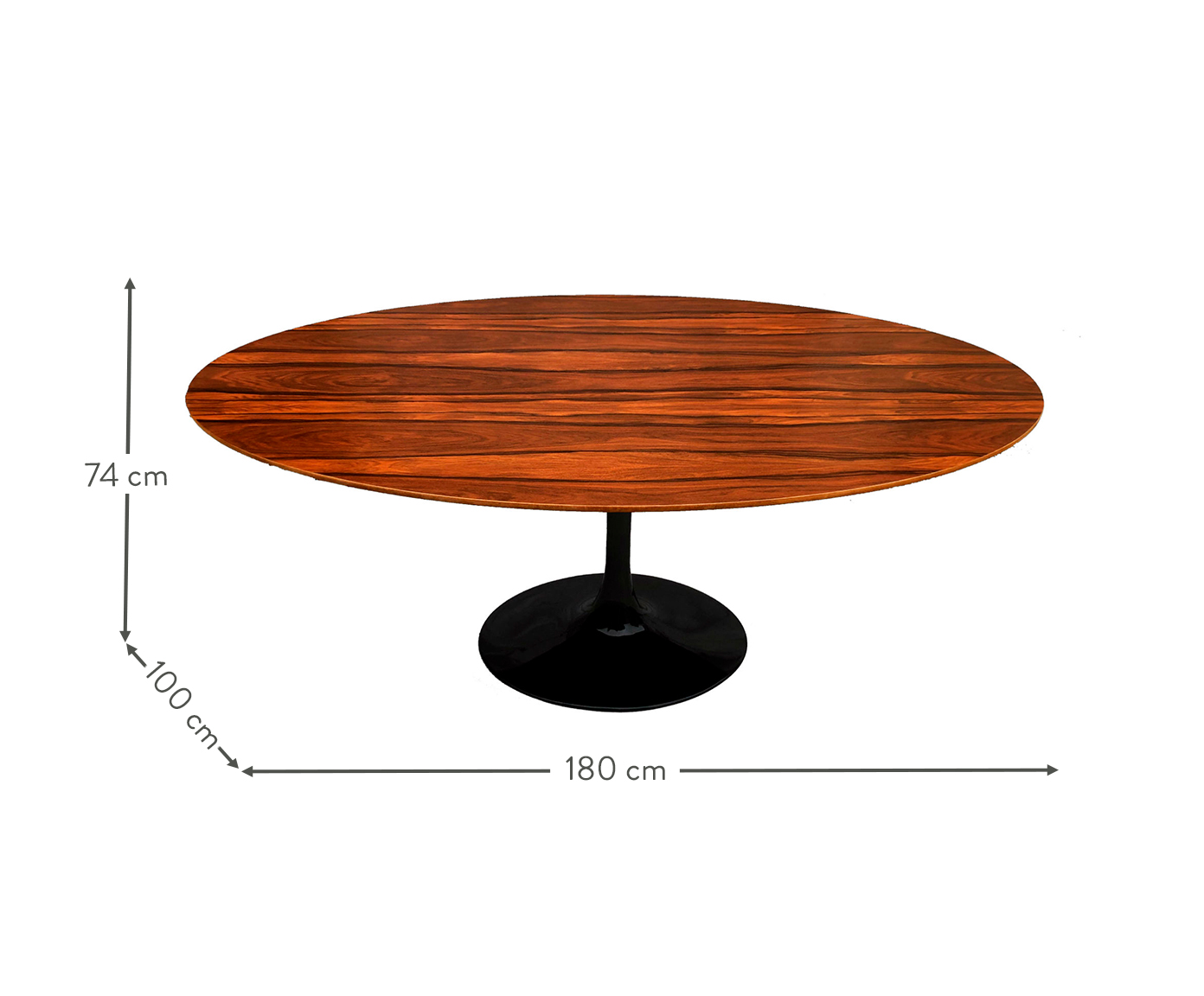 Mesa Saarinen Oval Pau Ferro Base Preta image number 3