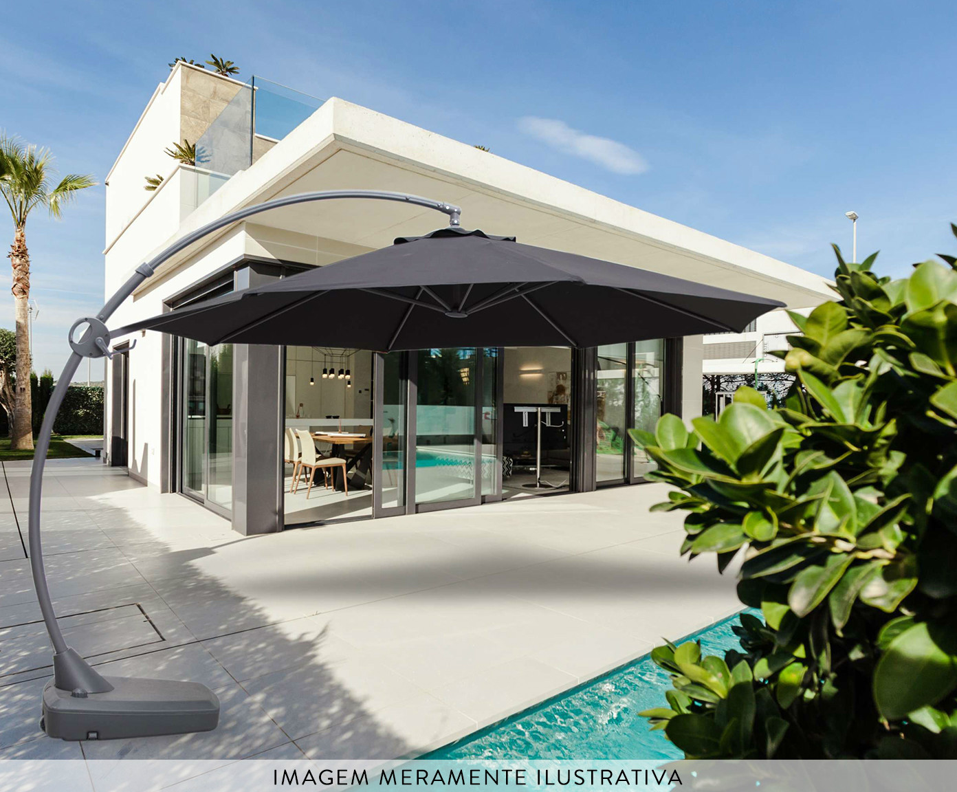 Ombrelone com Base Barbados - Preto image number 1