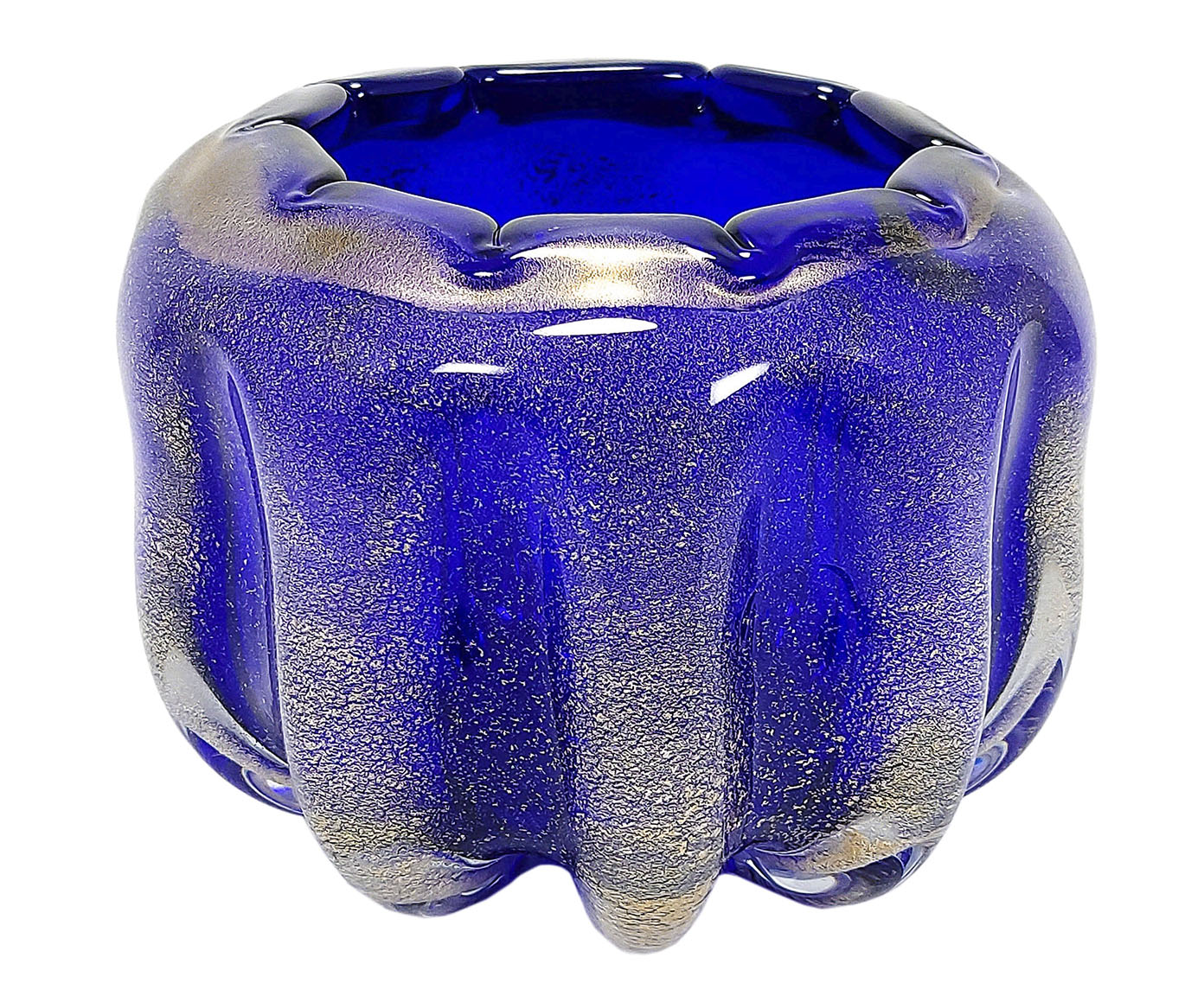 Vaso Marissa Azul com Dourado image number 0