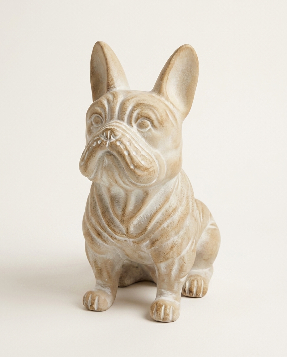 Escultura Bulldog Franc&ecirc;s Bege Patinado image number 2