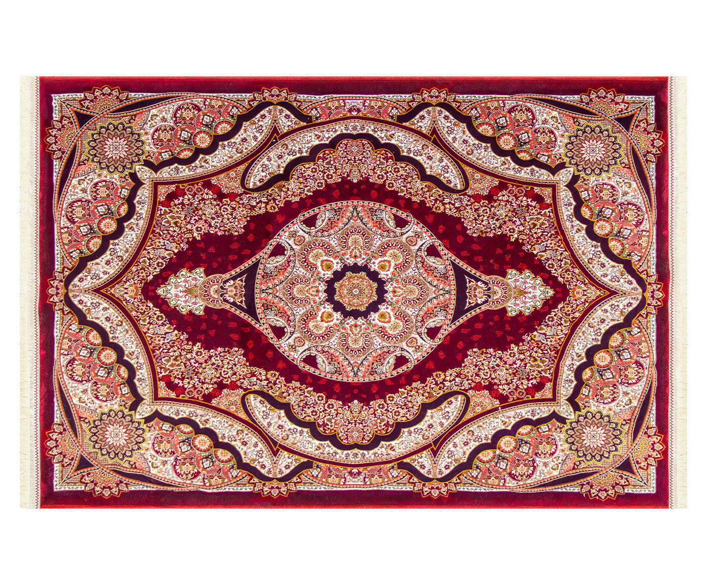 Tapete Turco Hasankeyf Vermelho e Creme image number 1