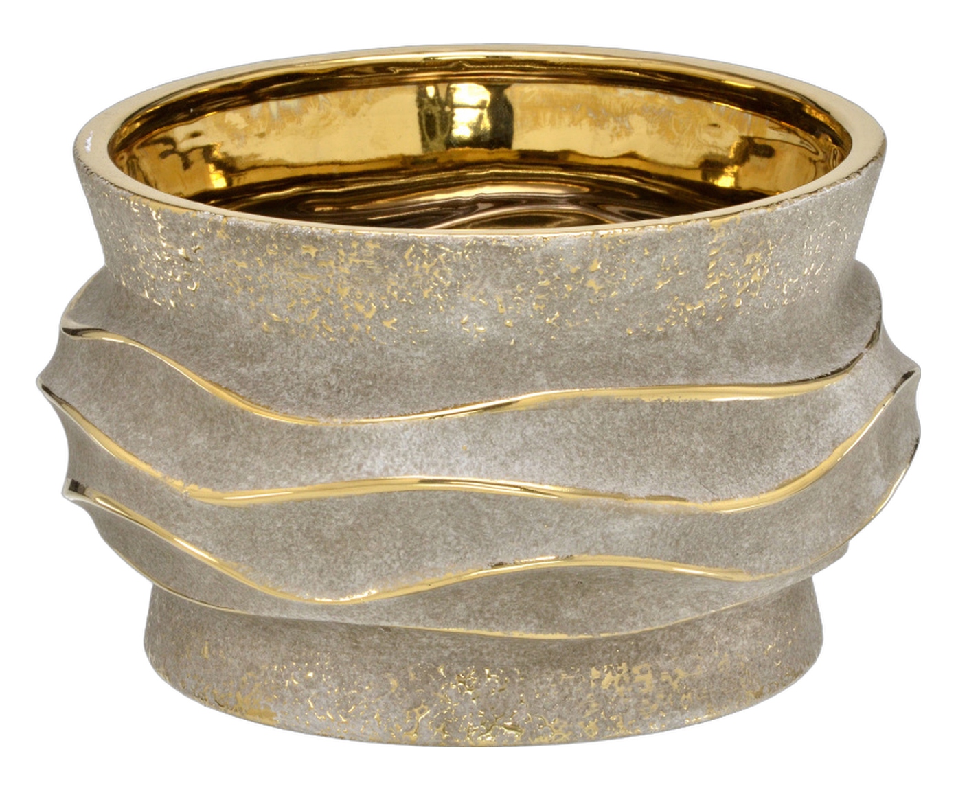 Vaso Decorativo Zalor Cinza e dourado image number 0