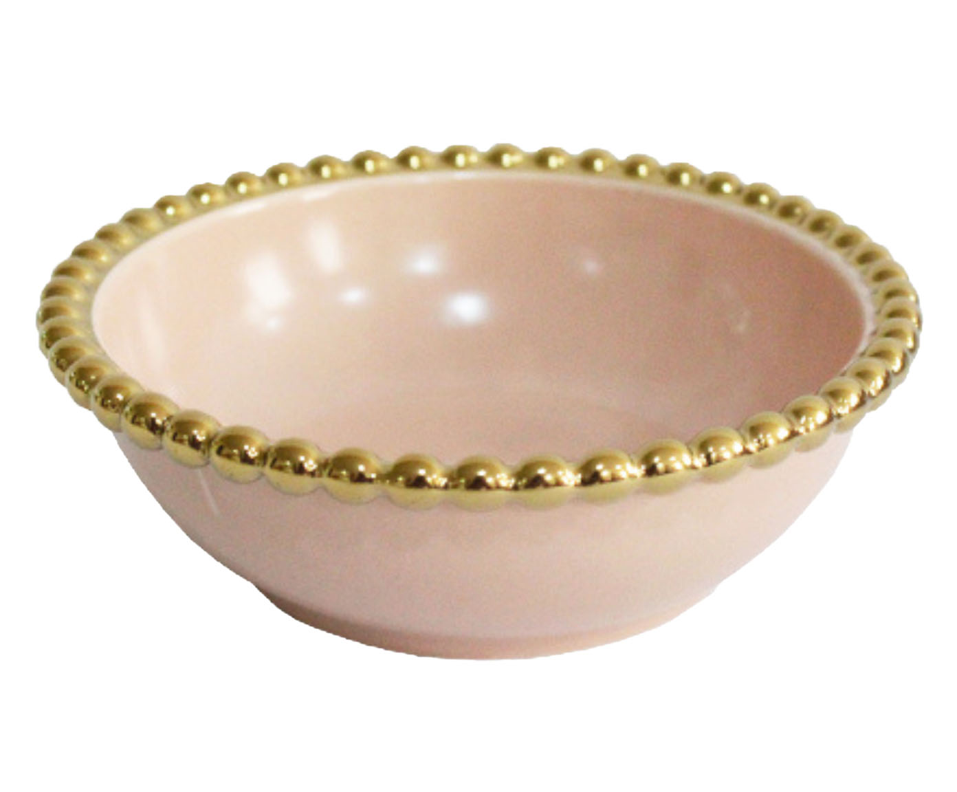 Bowl em Porcelana Borda Bolinhas Belini Dourada image number 0